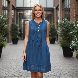 Faherty Blue Midi Dress